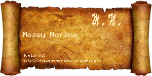 Mezey Norina névjegykártya
